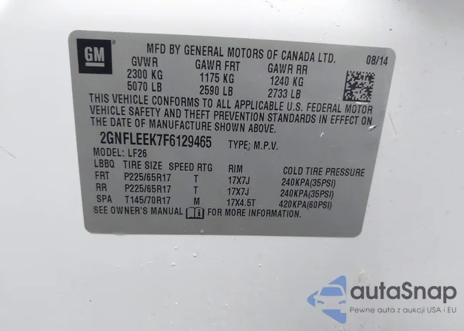 2GNFLEEK7F6129465: 43283308