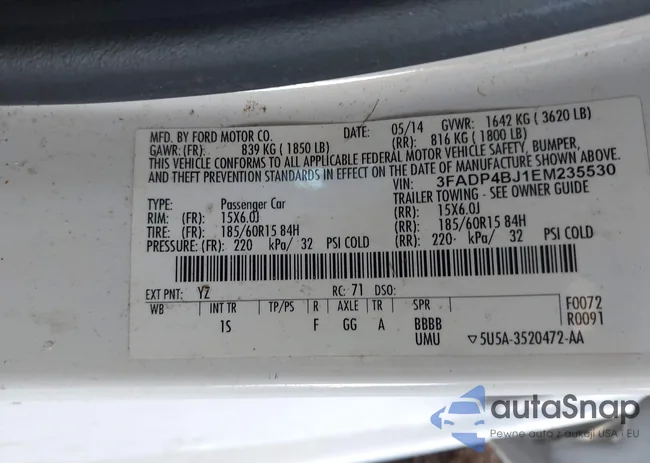 3FADP4BJ1EM235530: 43283325