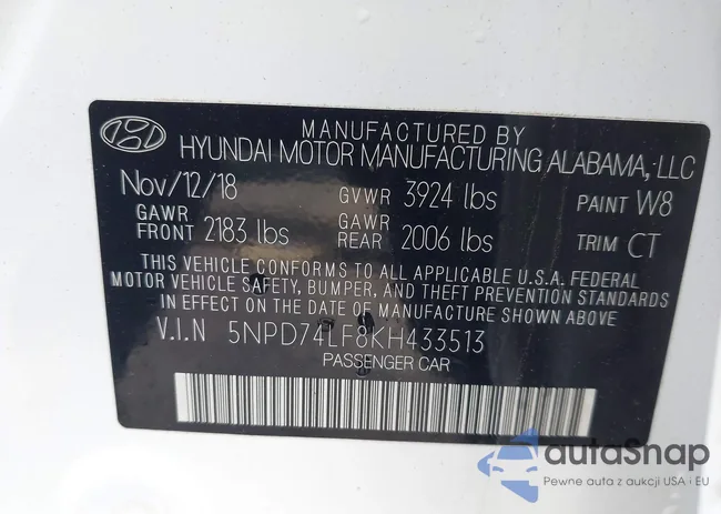 5NPD74LF8KH433513: 43283349