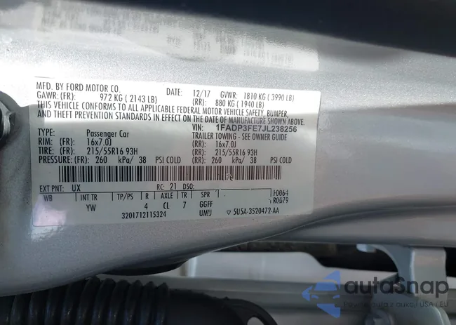 1FADP3FE7JL238256: 43283358