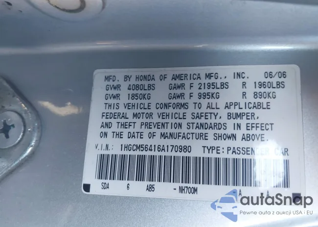 1HGCM56416A170980: 43283364