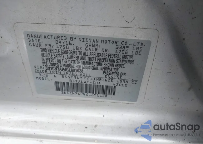 3N1CN7AP4GL891638: 43282463