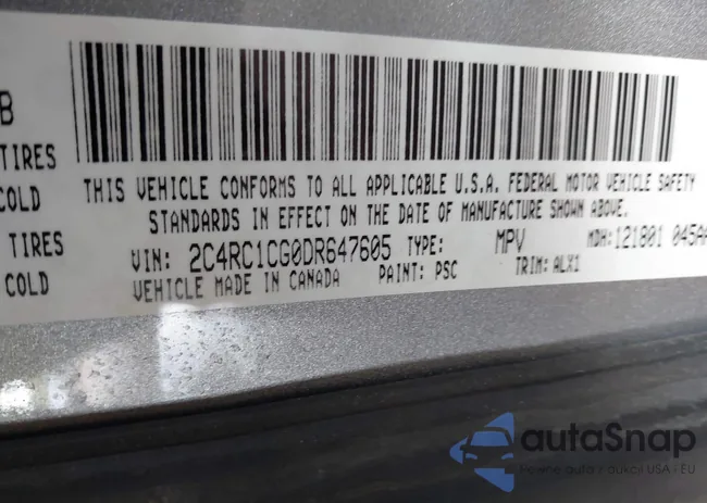 2C4RC1CG0DR647605: 43282546