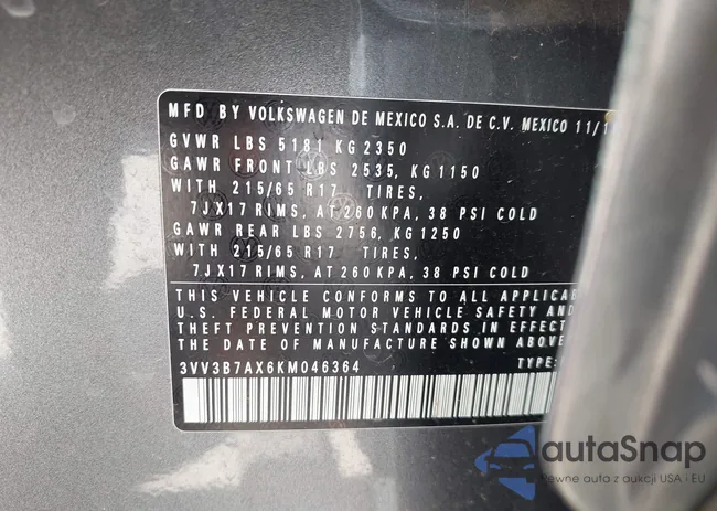 3VV3B7AX6KM046364: 43282683