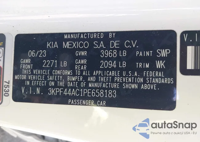 3KPF44AC1PE658183: 43282764