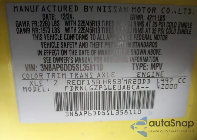 3N8AP6DD5SL358110: 43283867