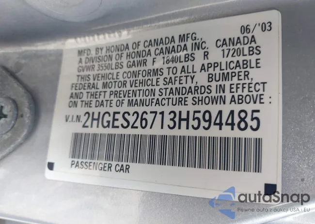 2HGES26713H594485: 43283903