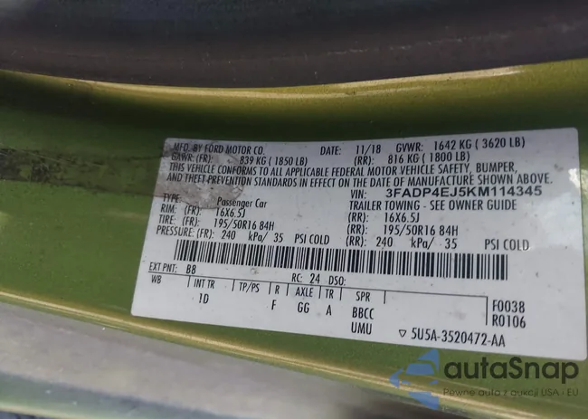 3FADP4EJ5KM114345: 43284027