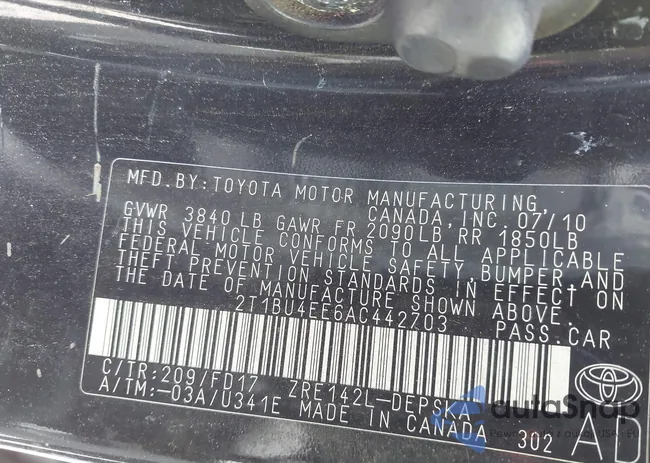 2T1BU4EE6AC482703: 43284082