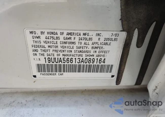 19UUA56613A089164: 43284136