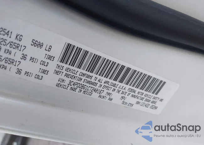 3C4PDDBG1CT240167: 43284174