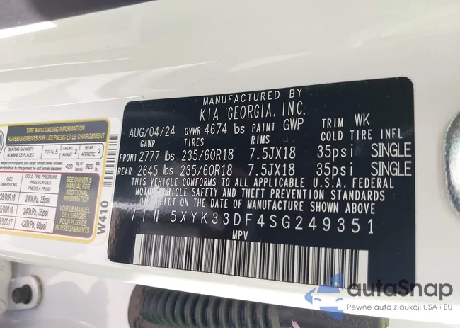 5XYK33DF4SG249351: 43284241