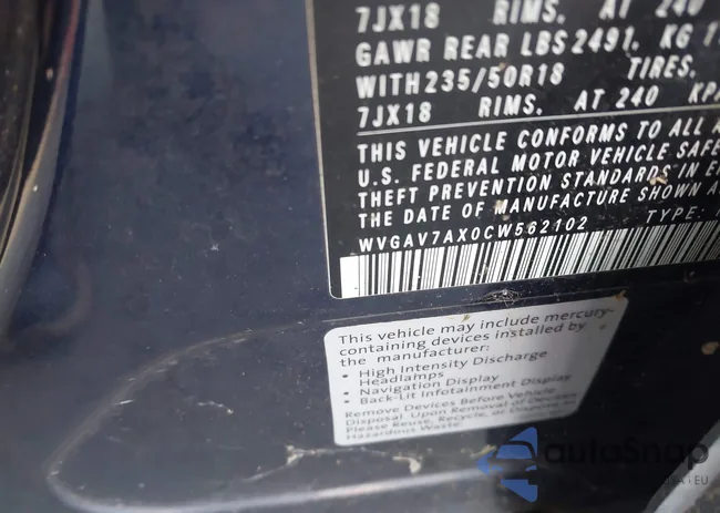 WVGAV7AX0CW562102: 43284288