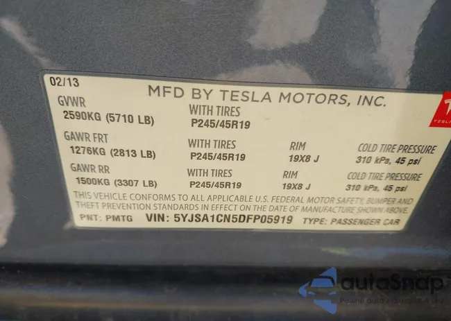 5YJSA1CN5DFP05919: 43284339