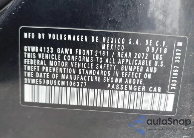 3VWE57BU9KM106377: 43283438