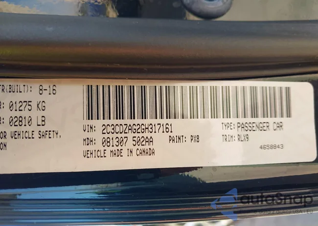 2C3CDZAG2GH317161: 43283440