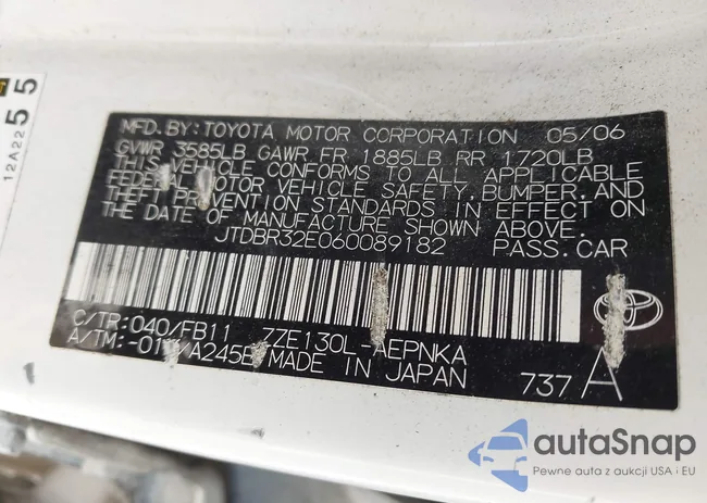 JTDBR32E060089182: 43284838