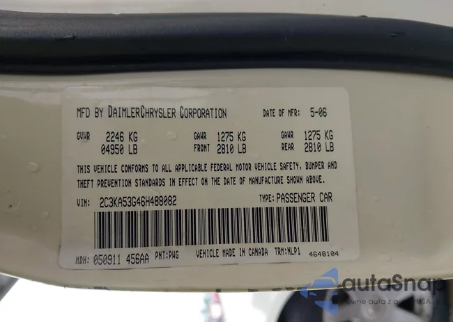 2C3KA53G46H488082: 43284883