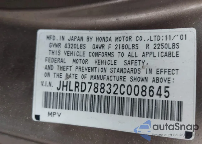 JHLRD78832C008645: 43284887