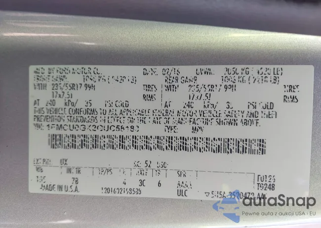 1FMCU0GX2GUC58183: 43285028