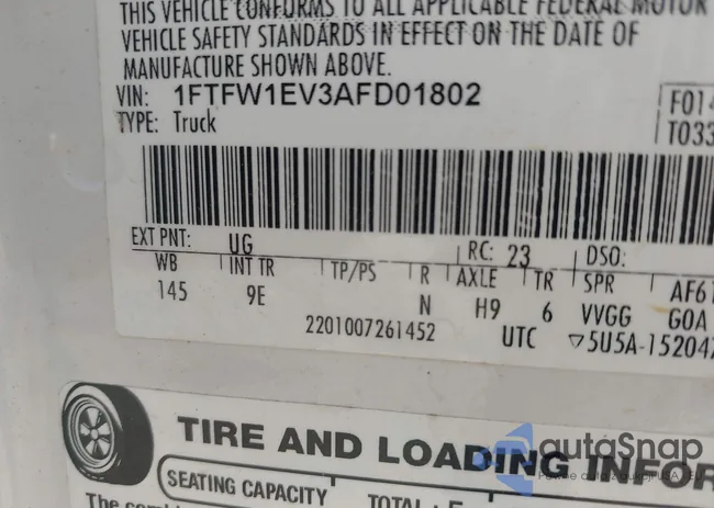 1FTFW1EV3AFD01802: 43285112