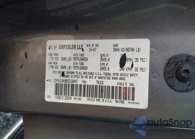 1D7HU18N98S518045: 43285213