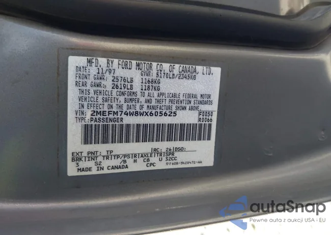 2MEFM74W8WX605625: 43285287