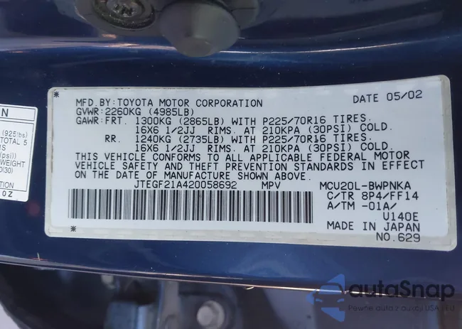 JTEGF21A420058692: 43285309