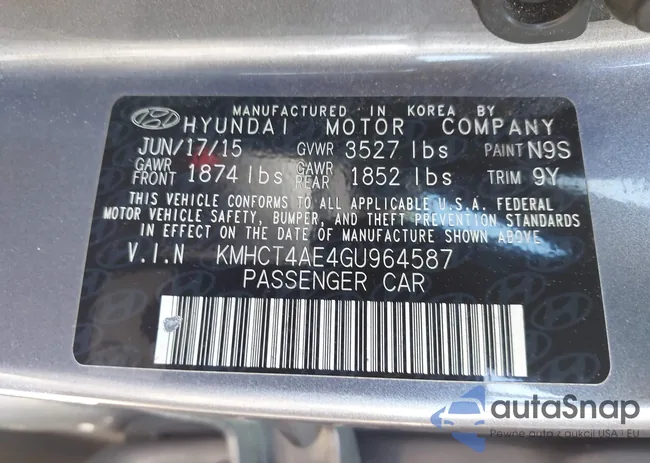 KMHCT4AE4GU964587: 43285357