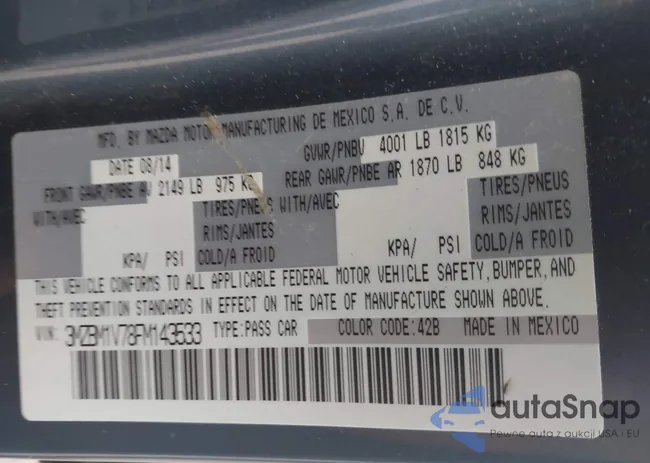 3MZBM1V78FM143533: 43284417