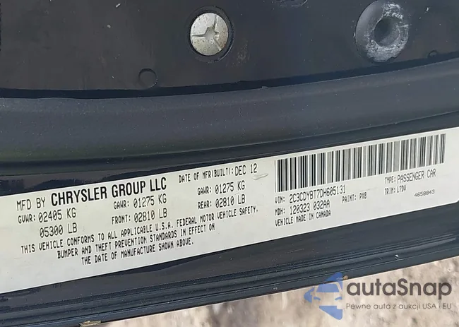 2C3CDYBT7DH605131: 43284430