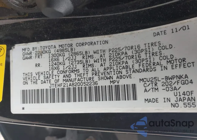 JTEHF21A820052236: 43284572