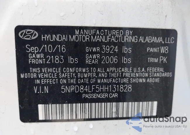 5NPD84LF5HH131828: 43284576