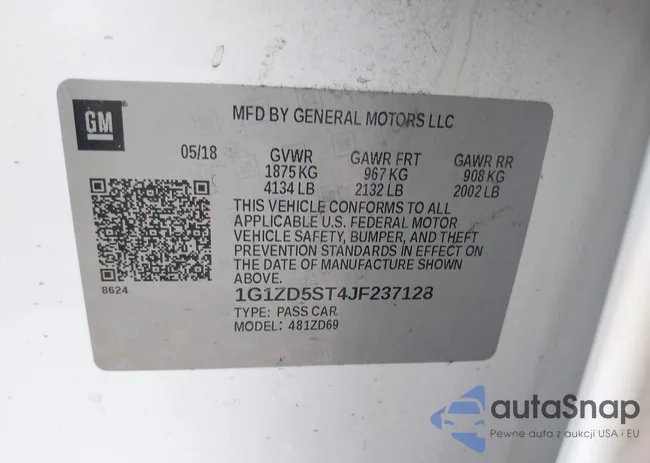 1G1ZD5ST4JF237128: 43284729