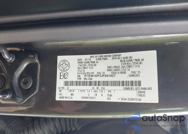 1FTEW1EP3JFD61821: 43285826
