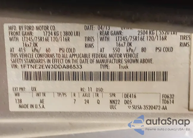 1FTNE2EW3DDA86533: 43285843