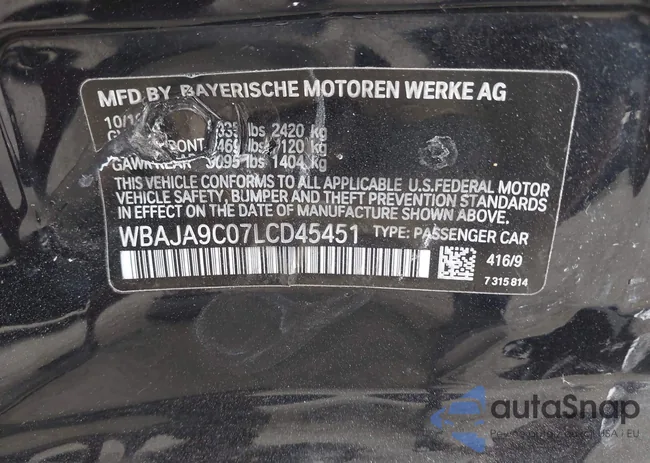 WBAJA9C07LCD45451: 43286000