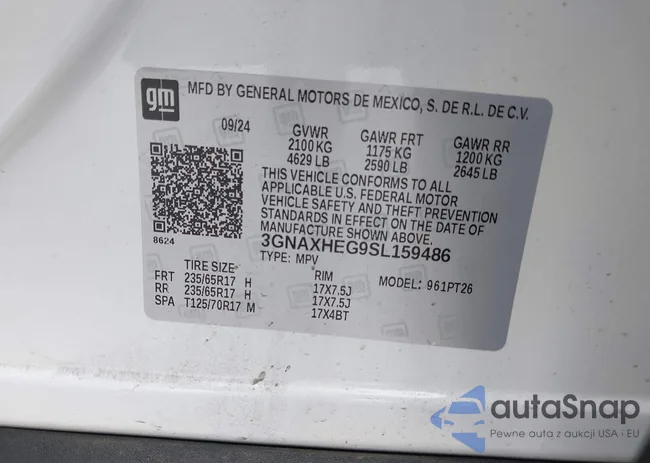 3GNAXHEG9SL159486: 43286001