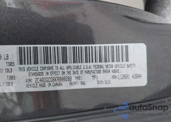 2C4RDGCG6KR800288: 43286026