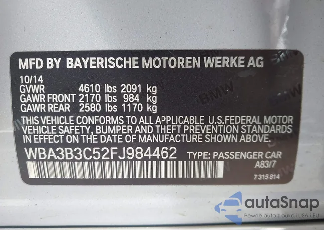 WBA3B3C52FJ984462: 43286037