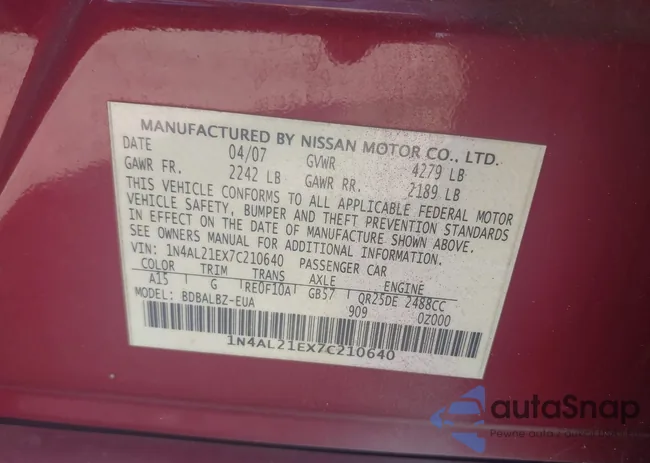 1N4AL21EX7C210640: 43286089