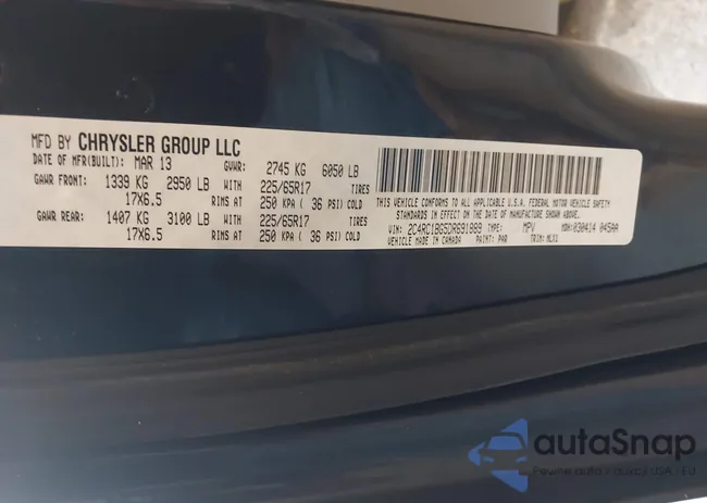 2C4RC1BG5DR691889: 43286101