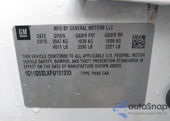 1G11D5SLXFU131203: 43286206