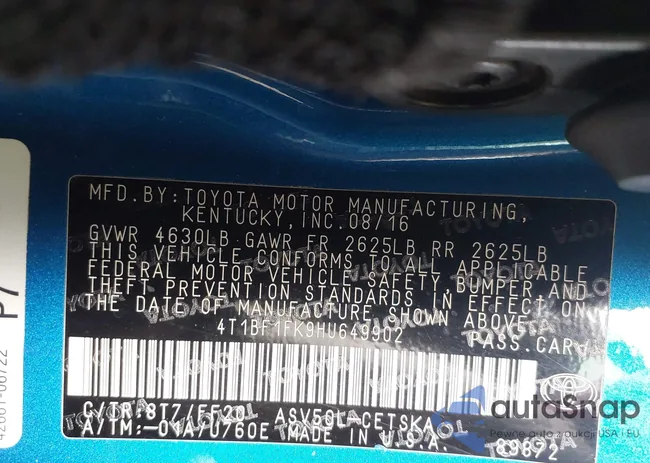 4T1BF1FK9HU649902: 43286207