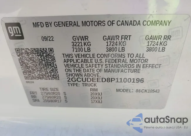 2GCUDEED8P1100196: 43286220