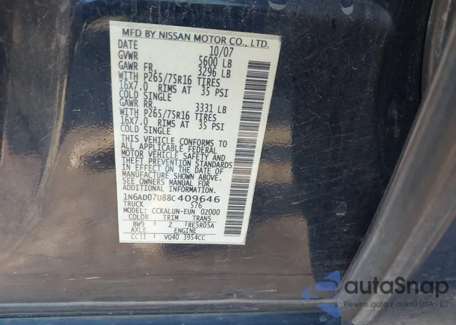 1N6AD07U88C409646: 43286247