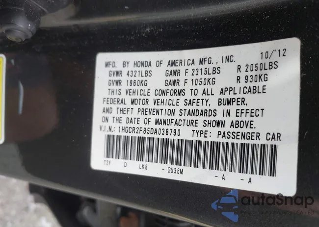 1HGCR2F85DA038790: 43286265