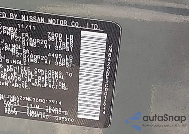 JN8AZ2NE3C9017714: 43286329