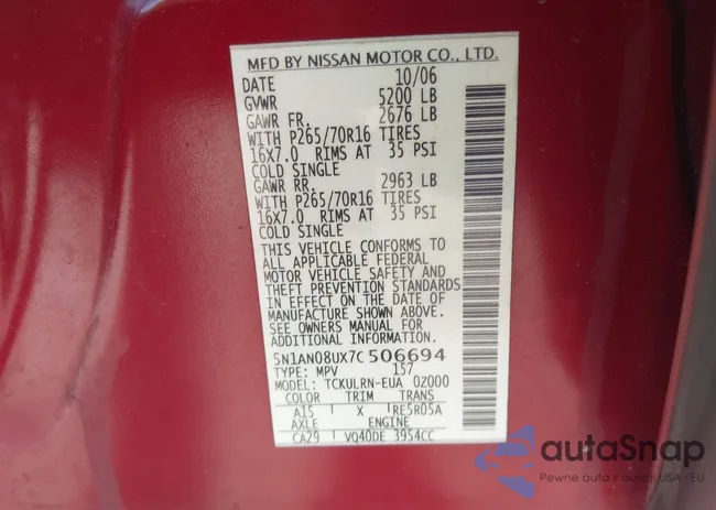 5N1AN08UX7C506694: 43286343