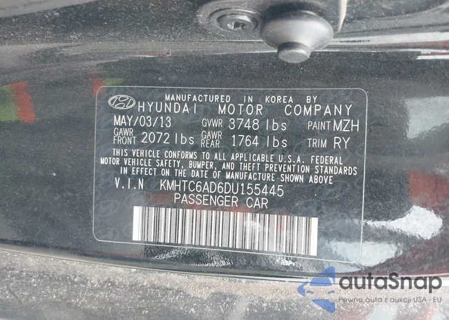 KMHTC6AD6DU155445: 43285405